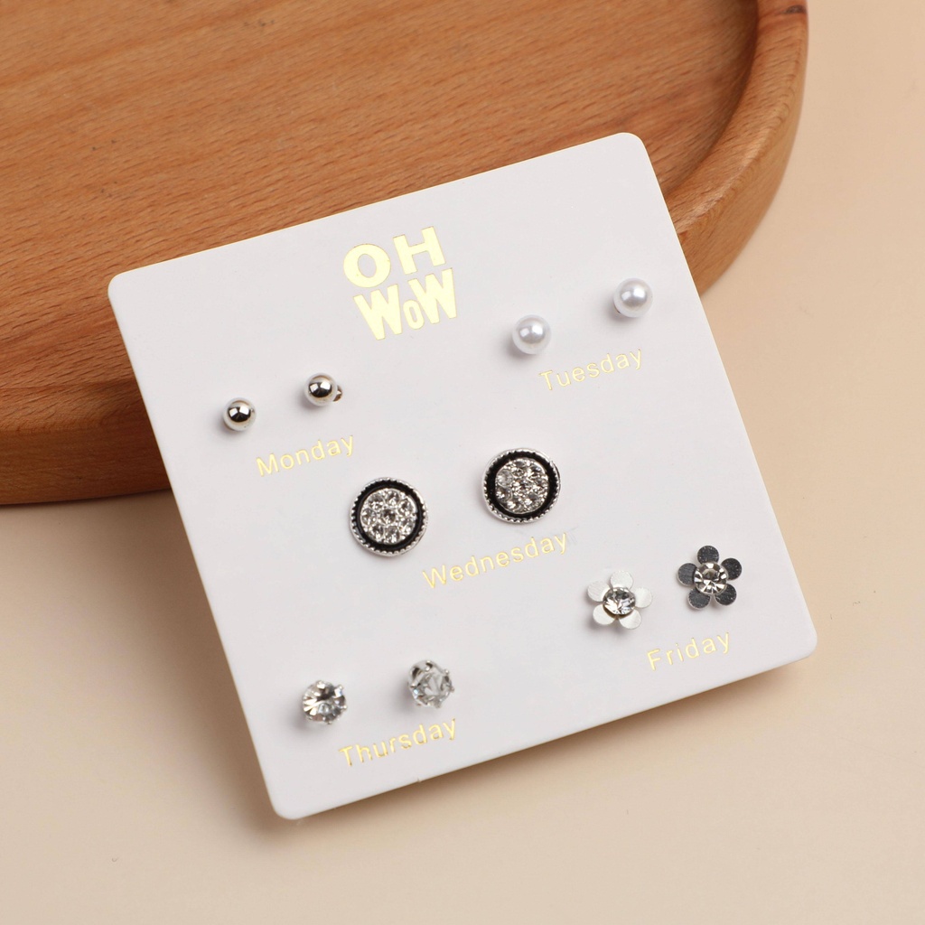Fashionable simple five pairs of earrings - 4