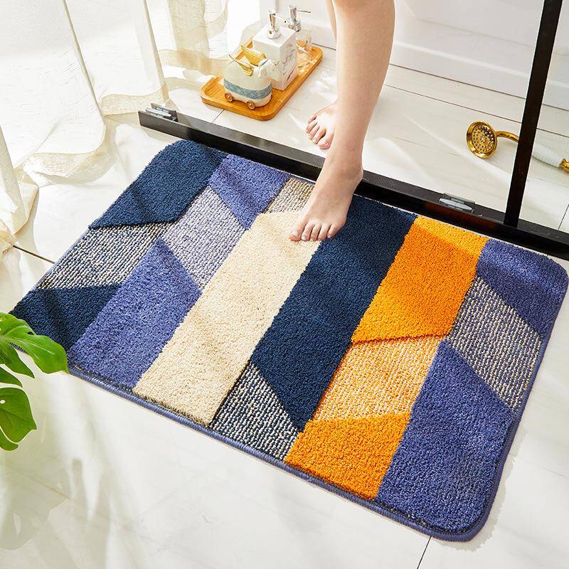 High And Low Wool Orange Blue Carpet