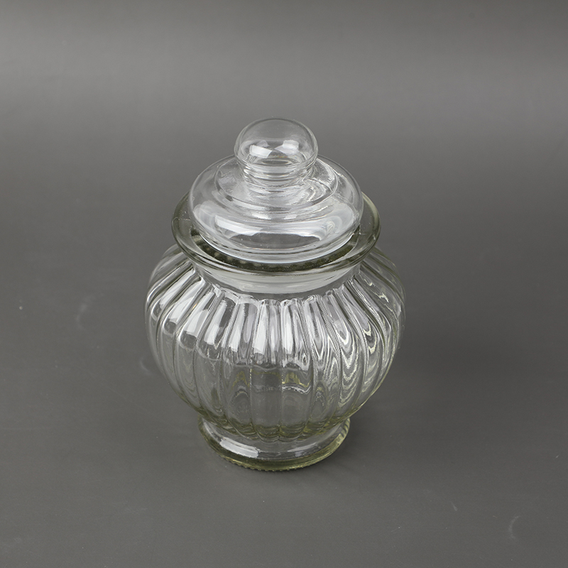 Small pumpkin glass storage jar