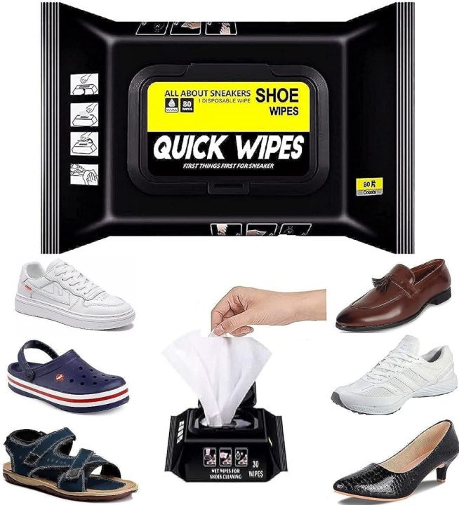 Shoes Cleaning Wipes, Tissue Paper, Pack Of 80 Wipes, Shoe Cleaner