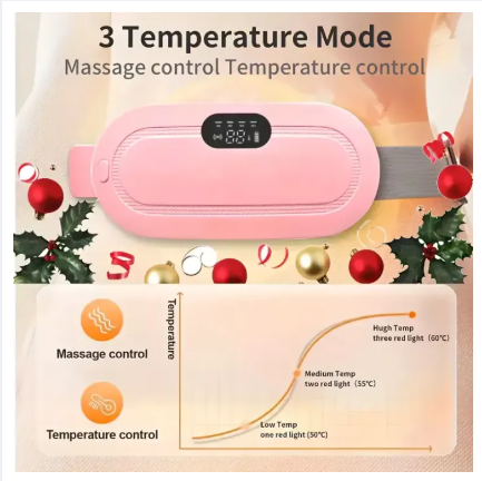 Premium Period Belt | Menstrual Cramp Relief Heating Belt for Women | Electric Warming Pad with Vibration Massage | 3 Temperature Levels | USB Rechargeable | Portable Pain Relief Waist & Abdominal Heating Pad