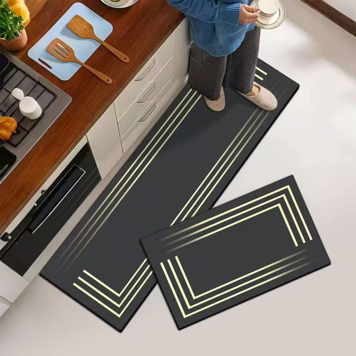 Large Size 2 Piece Set Kitchen mat, Non Slippery, Easy Clean, Water Absorbing (Minimal)