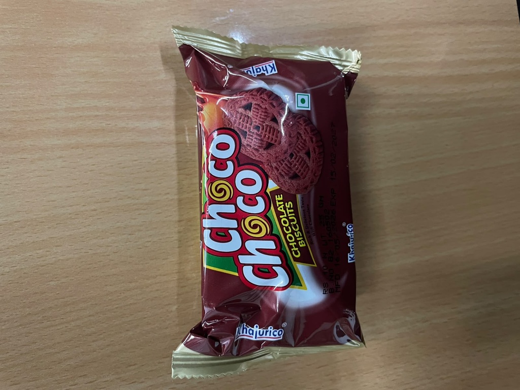 Khajurico Choco Choco Biscuit 25g | Crispy Chocolate Cream Filled Snack | Crunchy Sweet Treat for Kids & Tea Time (Pack of 12) 