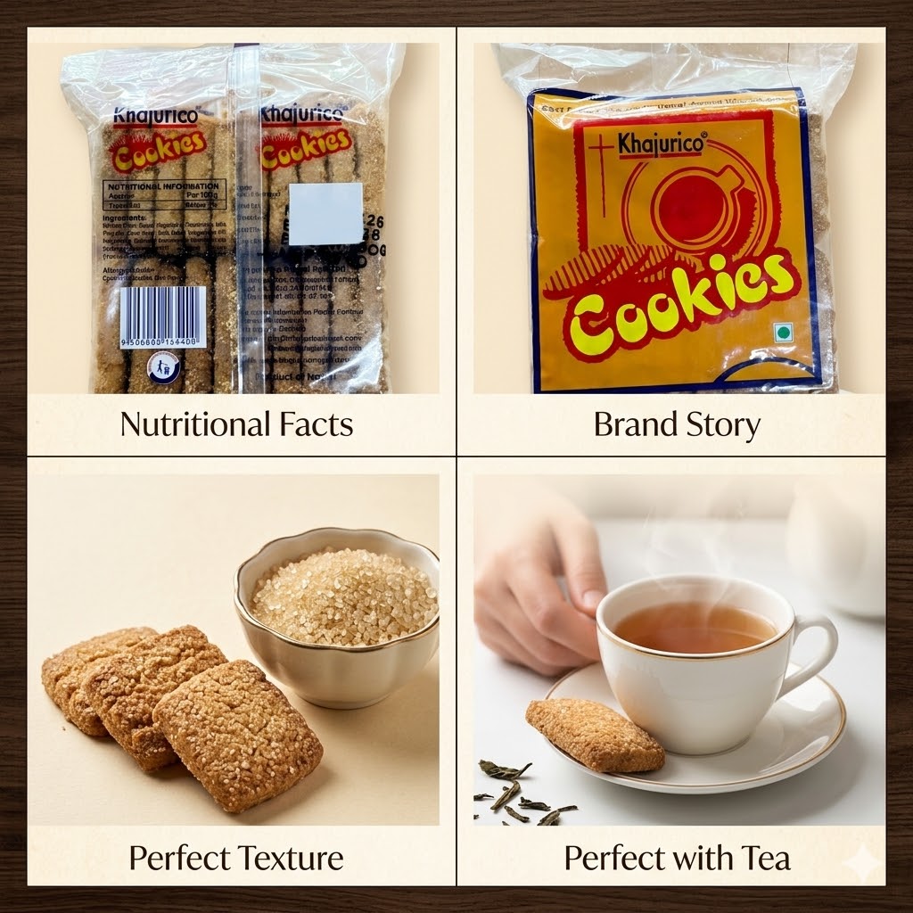 Khajurico Tile Cookies 150g | Crispy & Buttery Tea Time Biscuits | Classic Sweet Crunchy Snack for Kids & Family