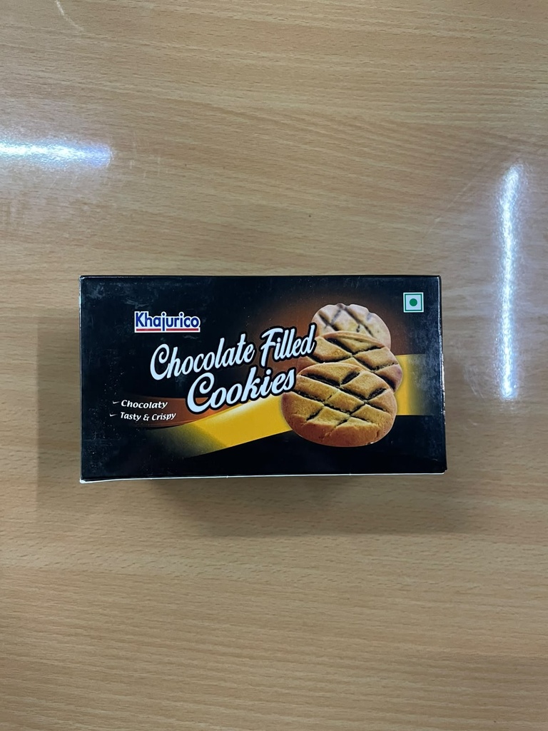 Khajurico Chocolate Filled Cookies 150g | Creamy Chocolate Center Crunchy Biscuits | Sweet Tea Time Snack for Kids & Family