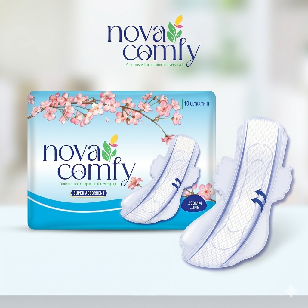 Nova Comfy Sanitary Pad Super Absorbent 290mm Long Pure Comfort 10 Ultra Thin
