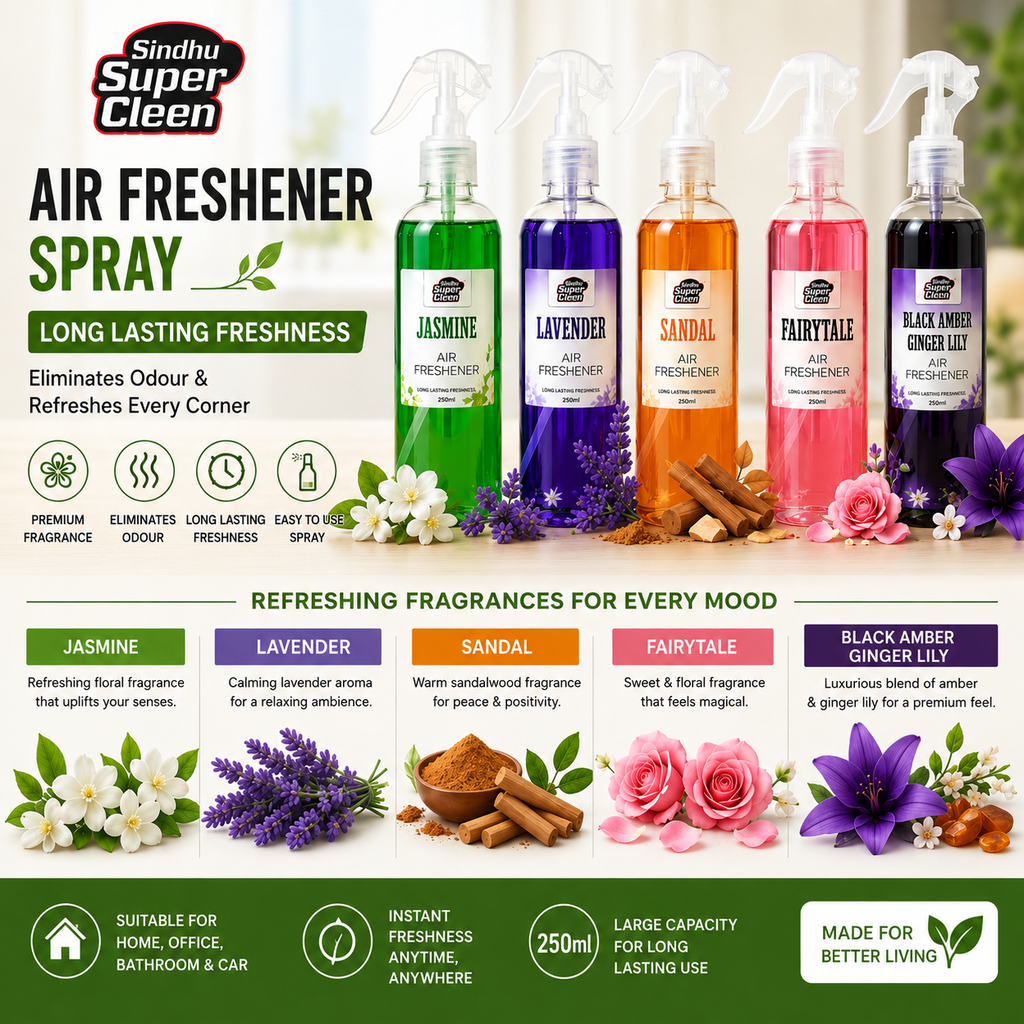 Sindhu Super Cleen Lavender Room Freshener Spray 250ml | Long Lasting Room & Bathroom