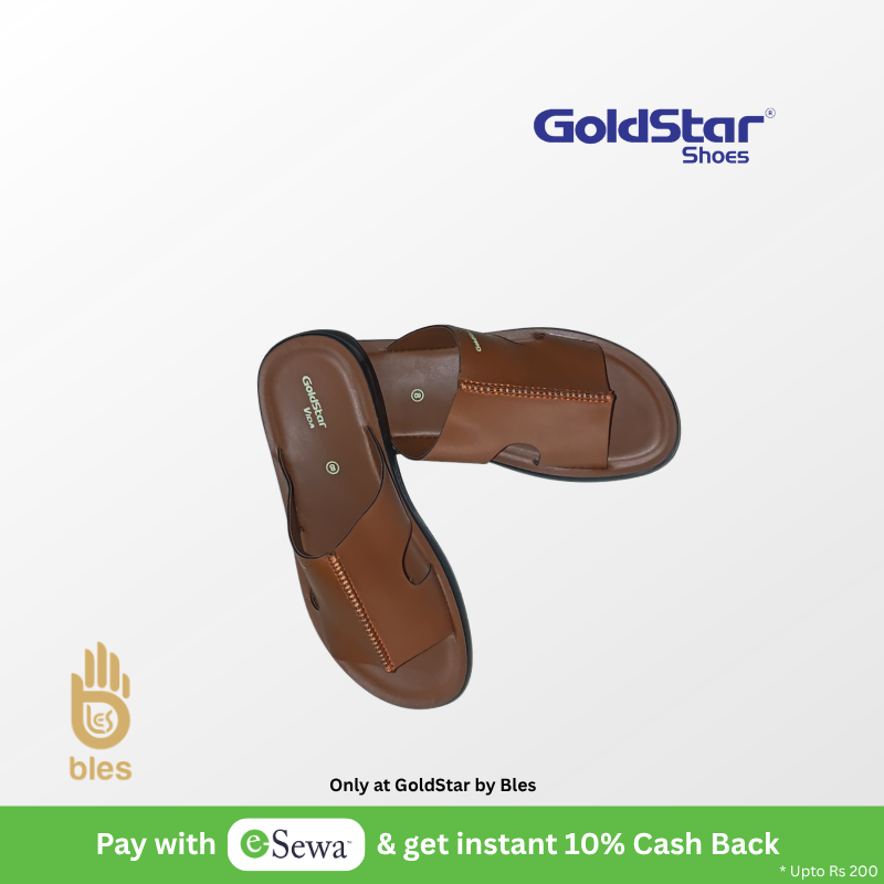 Goldstar ARI-5024 Men's Casual Slippers (Tan) Comfortable Daily Wear