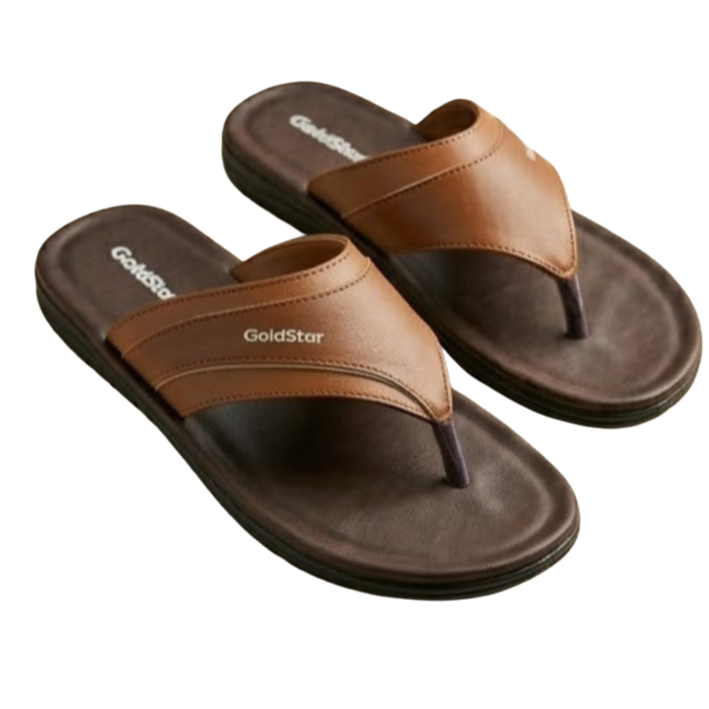 GoldStar NED-6031 Lightweight Men's Slippers- Brown/Tan