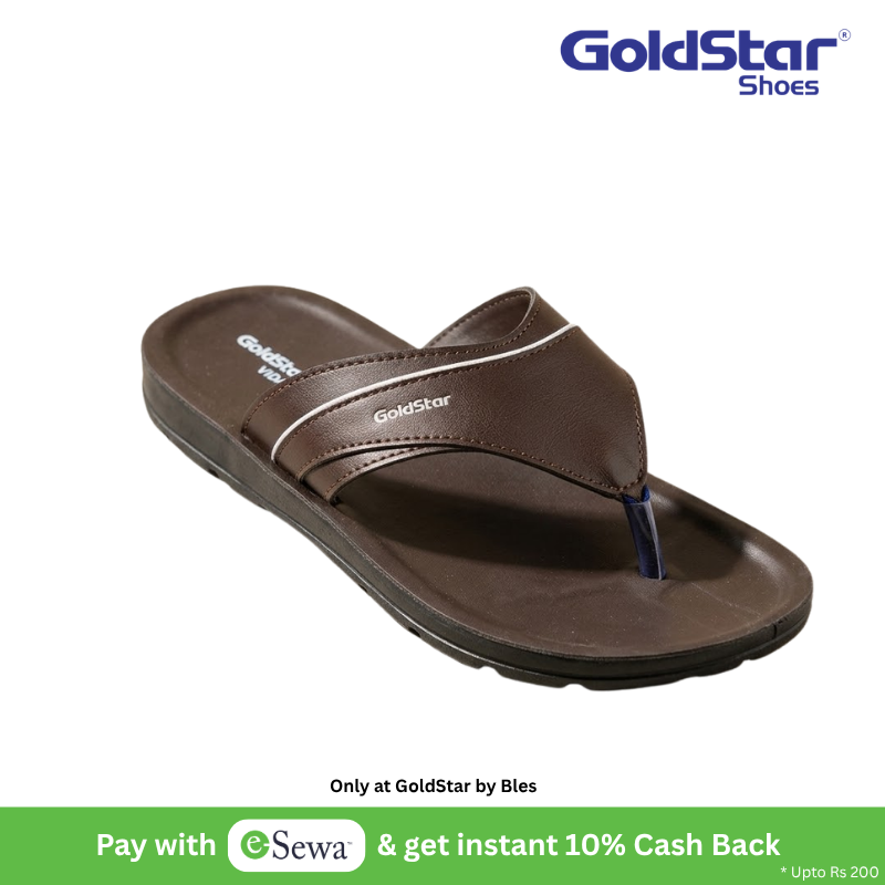 GoldStar NED-6031 Lightweight Men's Slippers- Brown/Tan
