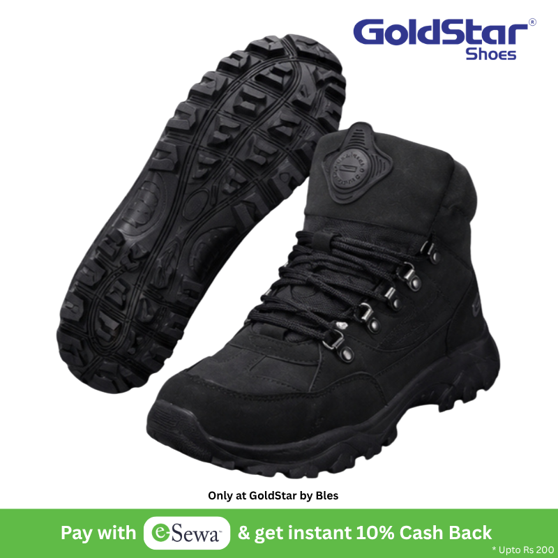 Goldstar G10-G2006 Men's Hiking Boots Black | High Ankle Trekking Shoes | Durable Outdoor Adventure Footwear