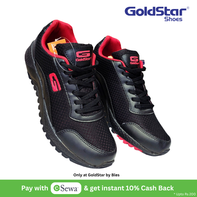 Goldstar G10-G404 Black Red Sports Shoes for Men – Lightweight Comfortable Running & Casual Sneakers [G10G404NG7]