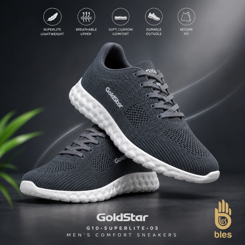 Goldstar Men’s Comfort Sneakers G10-Superlite-02 - Dark Grey