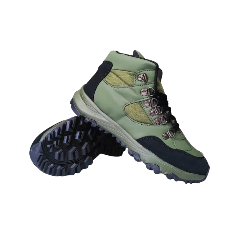 Goldstar G10-L2104 Unisex Trekking Shoes | All-Black Waterproof Hiking Boots for Men & Women