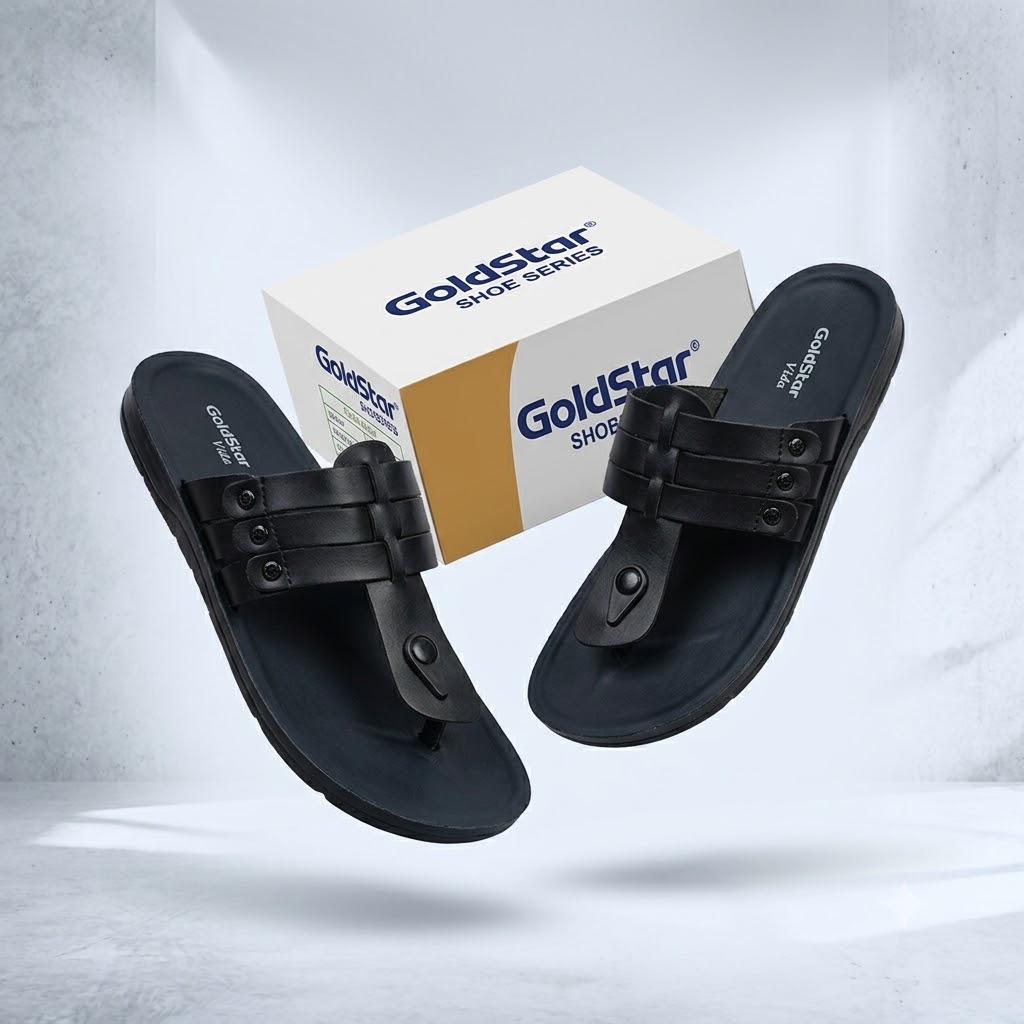  Goldstar Slippers PU Ned-6003 (Black)