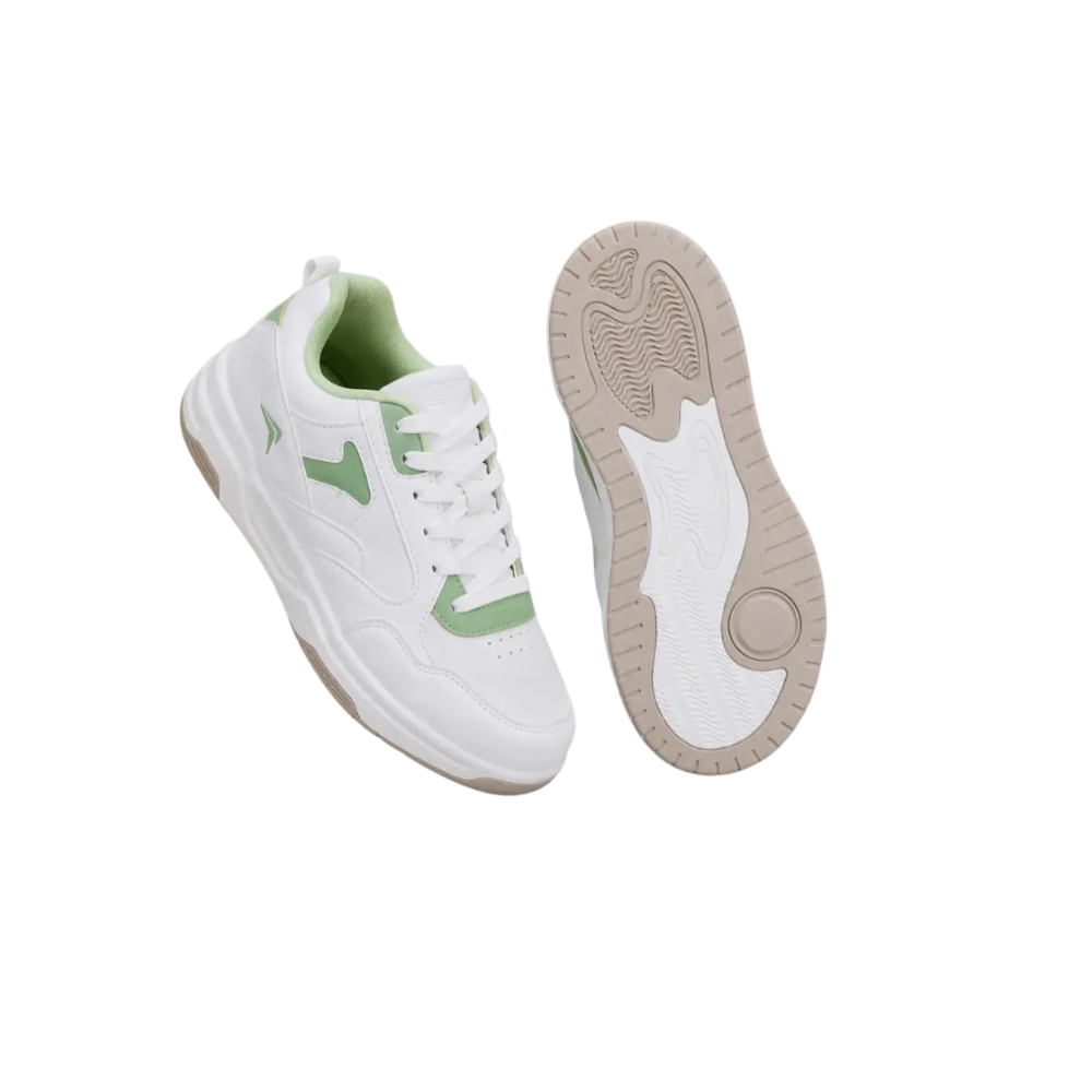 Goldstar AXL-114 Casual Sneakers Green White Lace-Up Ladies Comfort Shoes