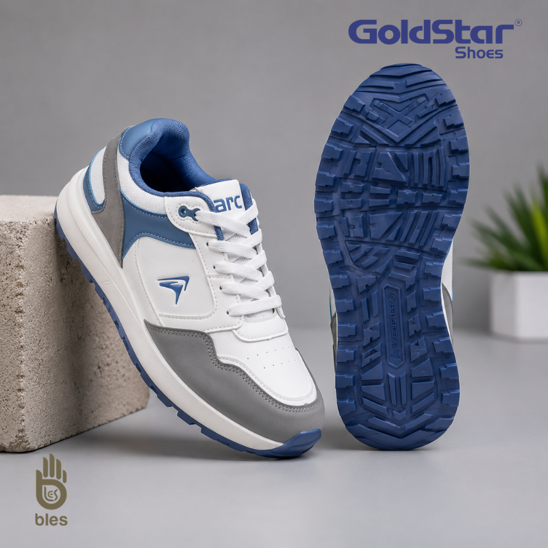Goldstar Men's AX-2EV Casual Sneakers (White/Grey)