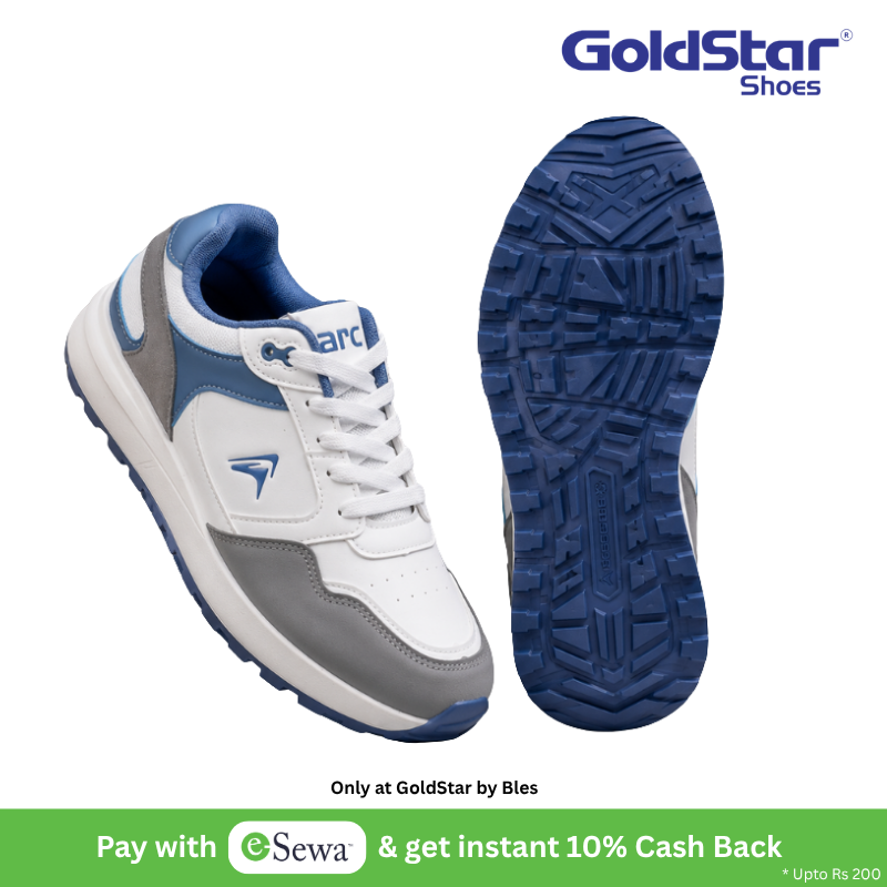 Goldstar Men's AX-2EV Casual Sneakers (White/Grey)