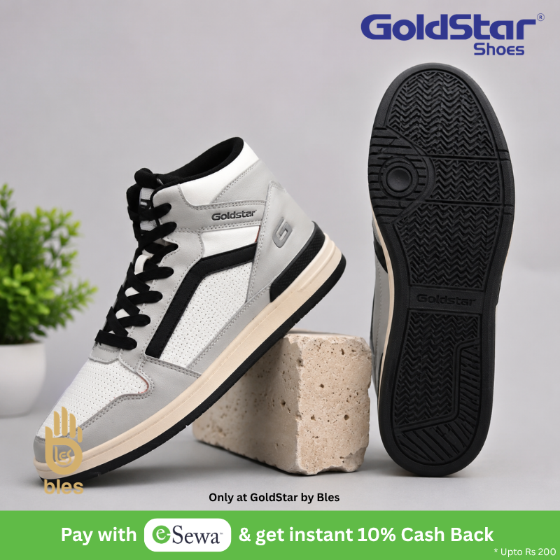 Goldstar Men Grey & Black Lior-03 High-Top Mid-Ankle Casual Sneakers