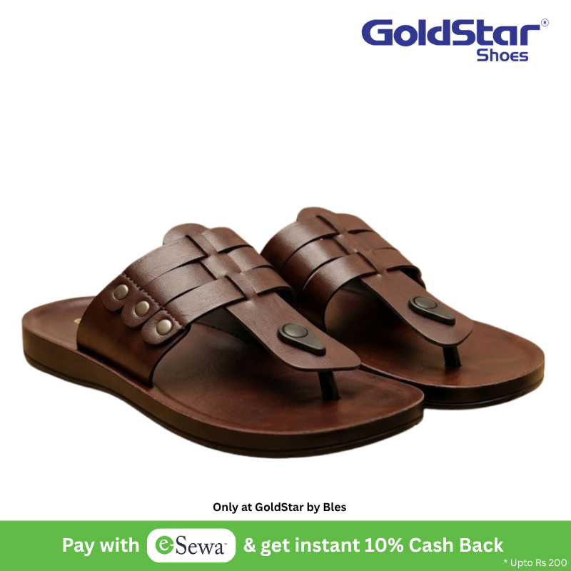 Goldstar NED-6003 Comfortable Men's Slippers (Brown)