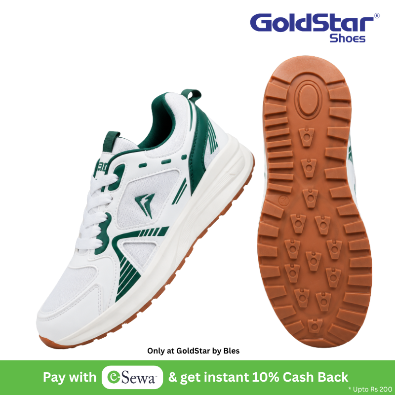Goldstar AX-2HV Unisex Running & Casual Shoes – White / Green