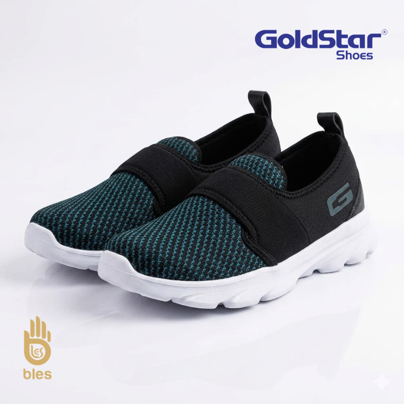 Goldstar G10-L604 Unisex Slip-On Running Shoes – Breathable Sea Green Knitted Mesh Sports Sneakers
