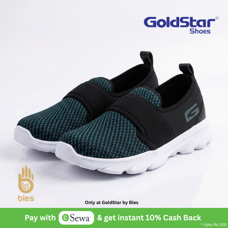 Goldstar G10-L604 Unisex Slip-On Running Shoes – Breathable Sea Green Knitted Mesh Sports Sneakers