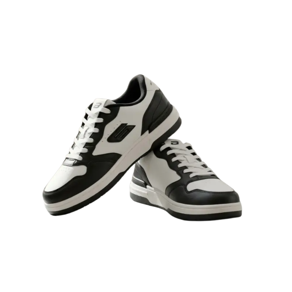 Goldstar Lior-02 Men's Court Sneakers – White/Black Low-Top Casual Shoes