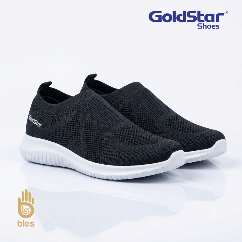 Goldstar G10-1113 Unisex Black Slip-On Shoes – Lightweight Breathable Knit Sneakers for Men & Women