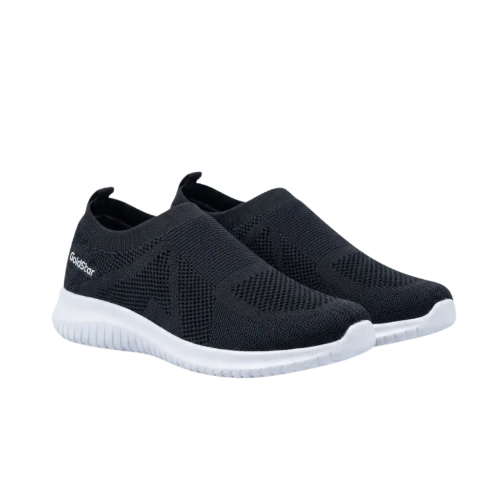Goldstar G10-G1113 Unisex Black Slip-On Shoes – Lightweight Breathable Knit Sneakers for Men & Women