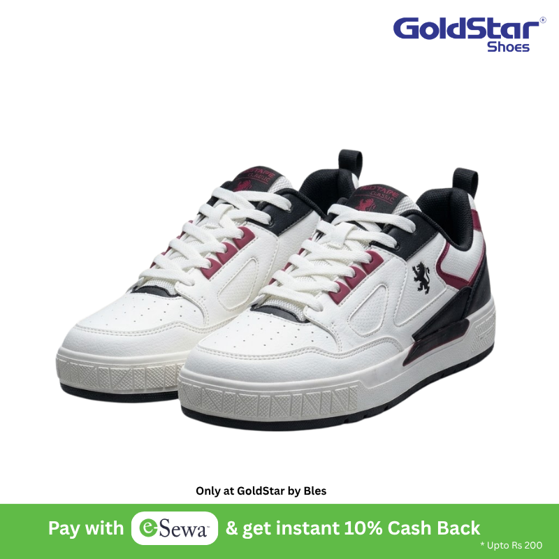PERO RSLO73A x Red Tape Men's Classic Sneakers - Off-White/Burgundy