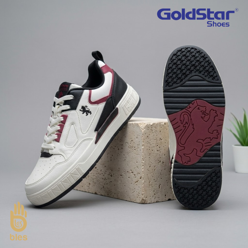 PERO RSLO73A x Red Tape Men's Classic Sneakers - Off-White/Burgundy