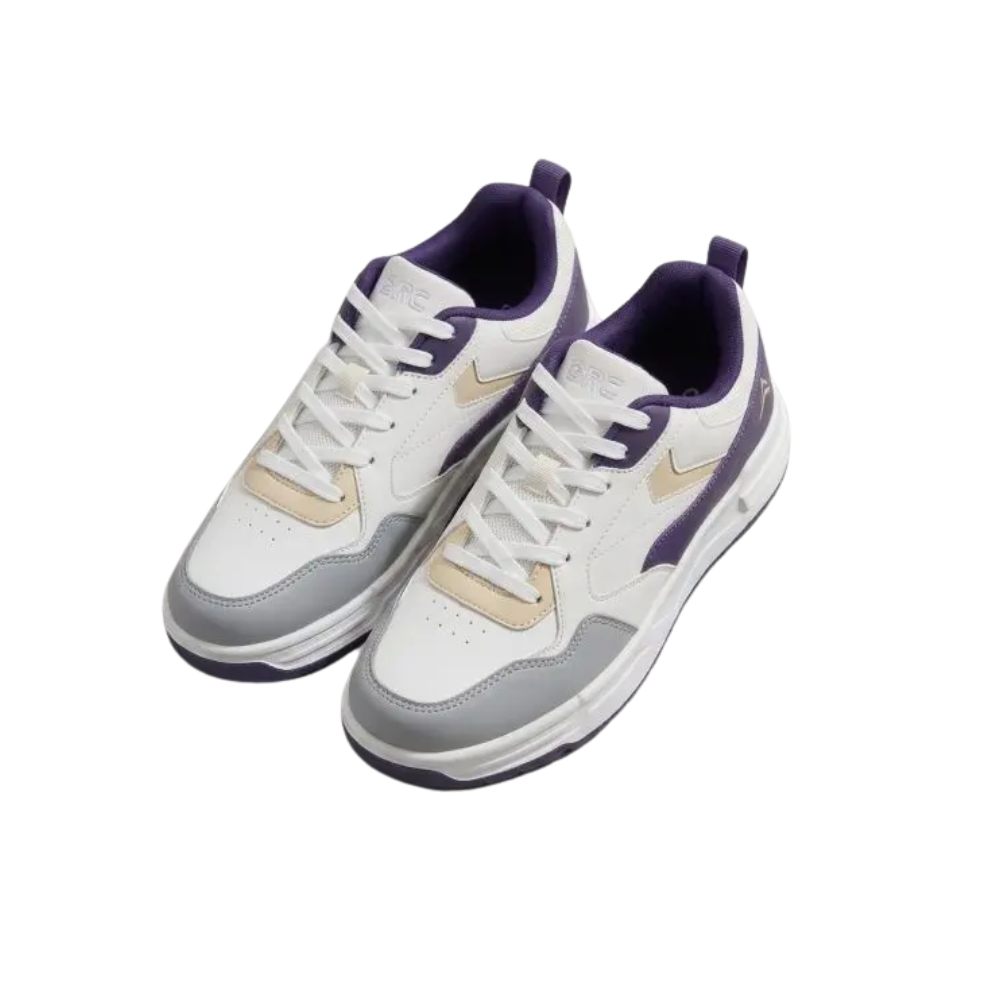 Goldstar AXL-114 Women's Casual Sneakers Beige Purple Lace-Up Comfort Shoes