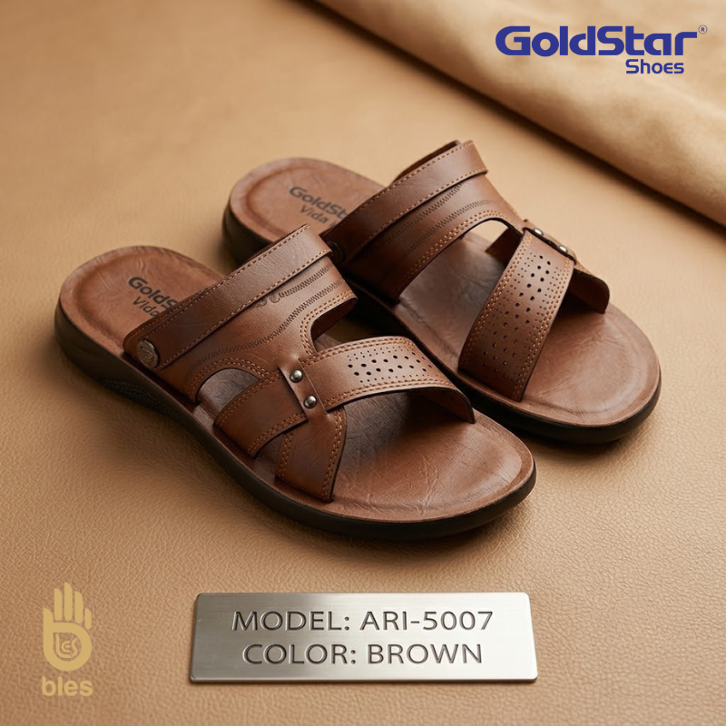 Goldstar Vida ARI-5007 Men's Brown Slippers | Comfort Pu Footwear