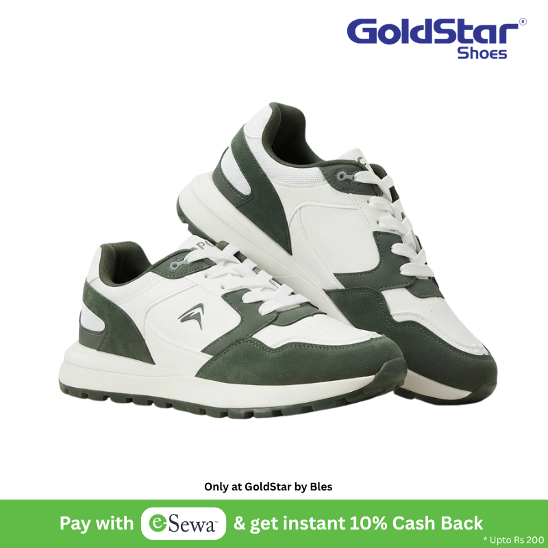 Goldstar Men's AX-2EV Casual Sneakers (White/Green)