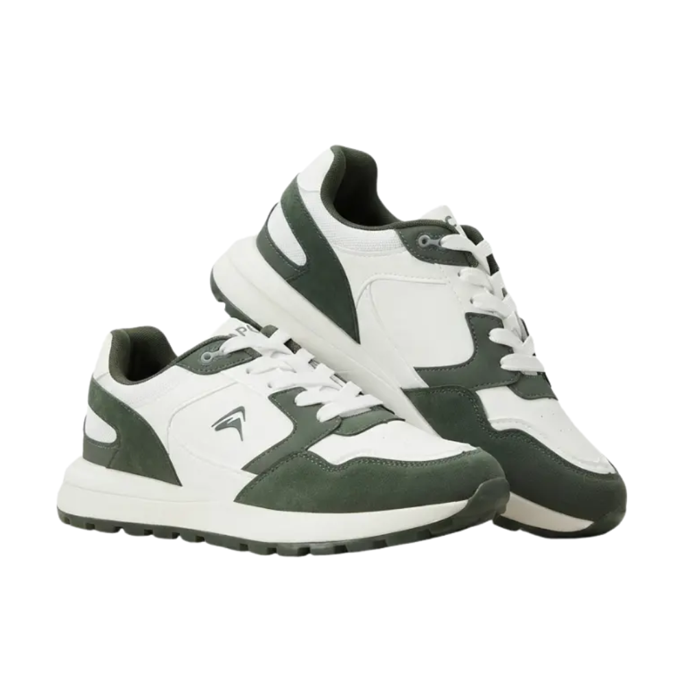 Goldstar Men's AX-2EV Casual Sneakers (White/Green)