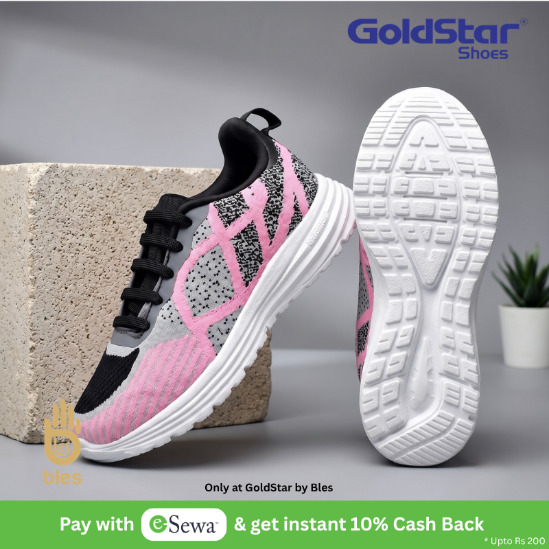 Goldstar Alba 06 Women's Running Shoes Black Pink Lightweight Sneakers