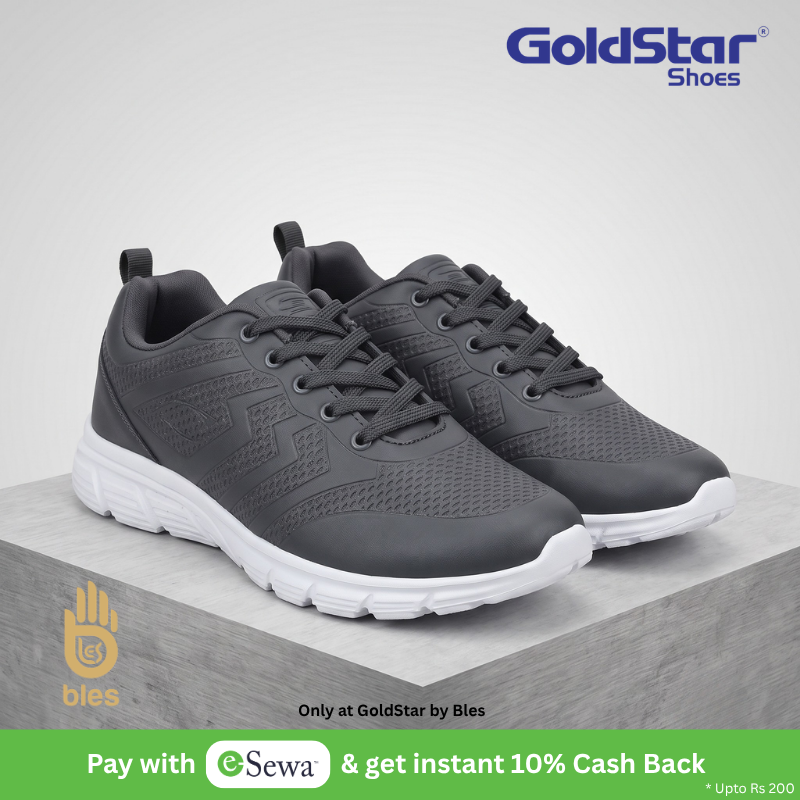 Goldstar G10-G708 Men's Dark Grey Running & Walking Shoes | Lightweight Sports Sneakers