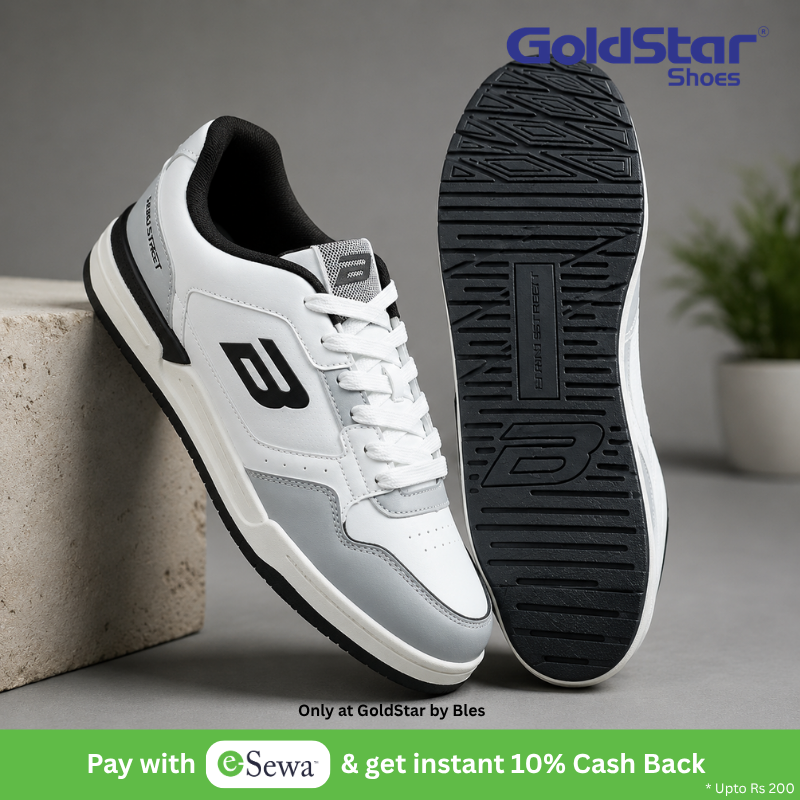 Goldstar Lior-04 Casual Lace-Up Sneakers for Men – Retro Streetwear Walking Shoes (Grey/Black)