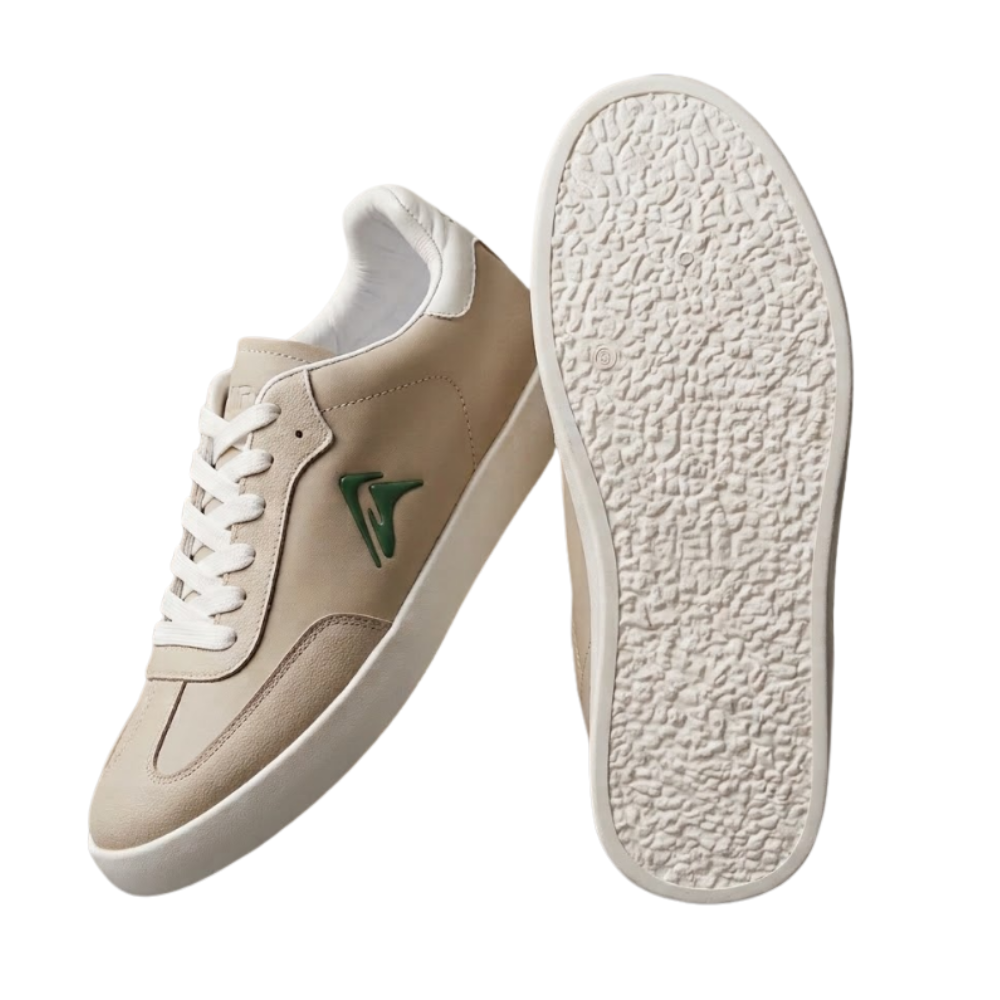 Goldstar AX-112GV Beige Shoes for Men – Retro Court Low-Top Sneakers with Durable Textured Sole