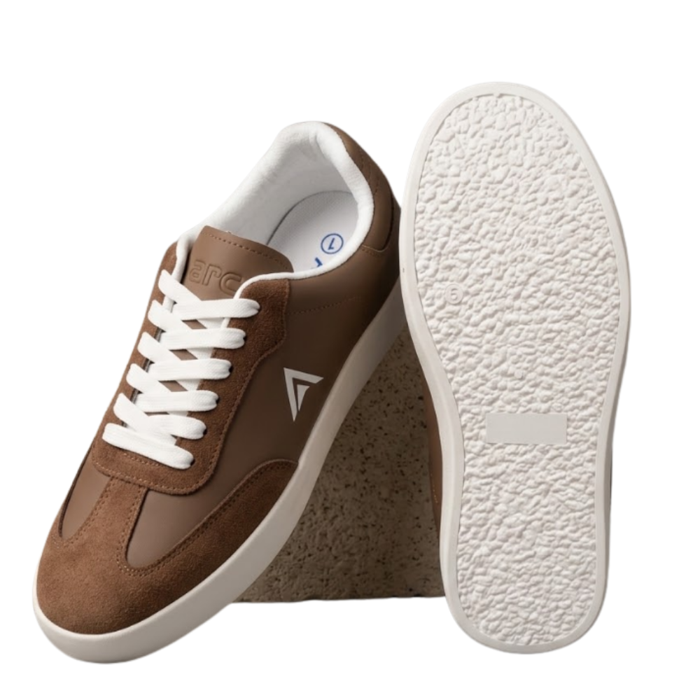 Goldstar ARC series AX-112LV Women's Casual Sneakers – Coffee Brown Suede Minimalist Low-Top Shoes