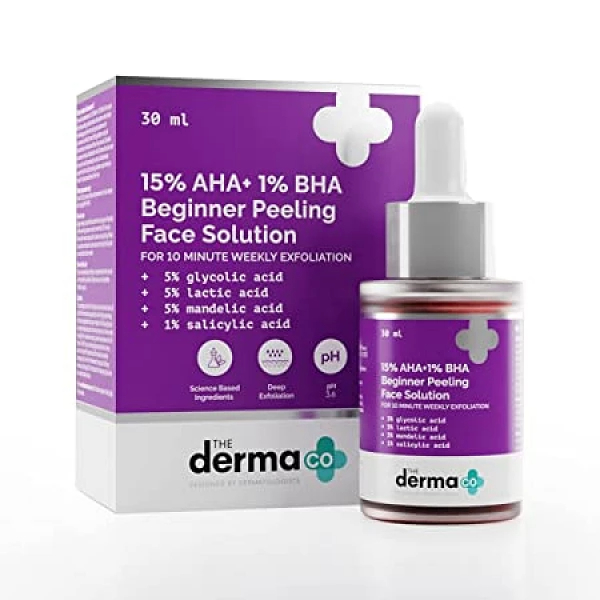 Derma Co. 15% AHA+1% BHA Beginner Face Peeling Solution