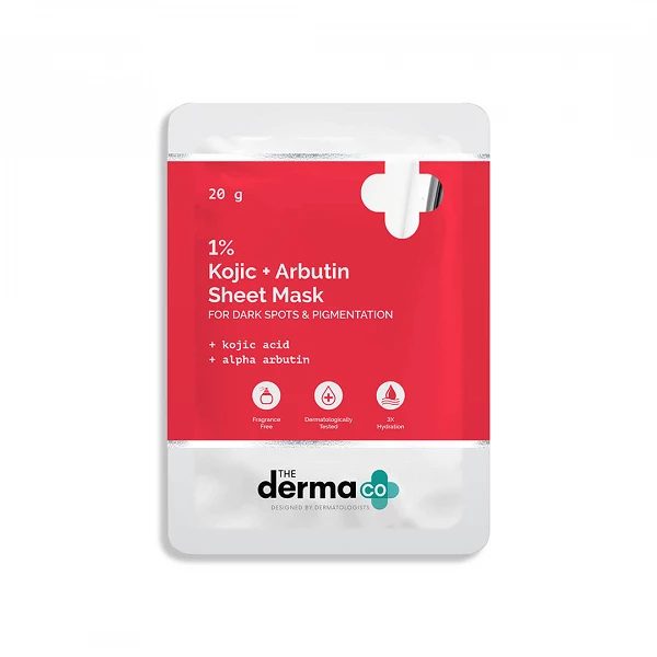 Derma Co. 1% Kojic Acid + Arbutin Face Serum Sheet Mask