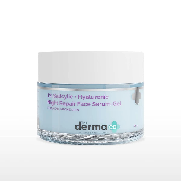 Derma Co. 1% Salicylic + Hyaluronic Night Repair Face Gel-Cream