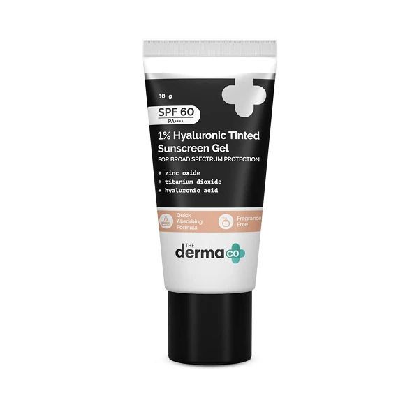 Derma Co 1% Hyaluronic Tinted Sunscreen Gel SPF 60 - 30gm