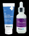 Derma Co 20% Vitamin C Serum 20 ml+ Derma Co. 2% Cica-Glow Daily Face Wash 100ml [COMBO]