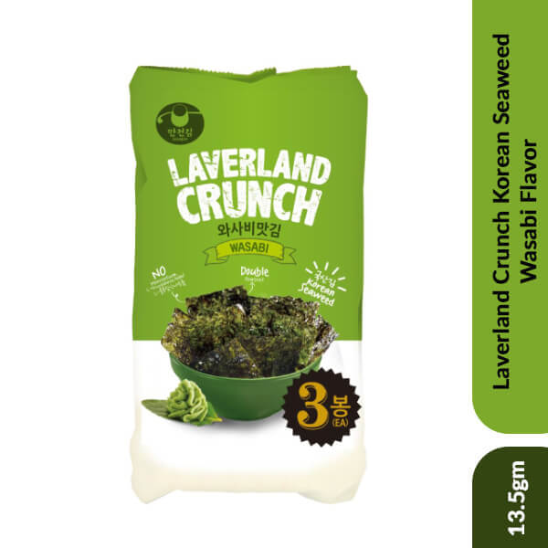 Laverland Crunch Korean Seaweed Wasabi Flavor 13.5gm