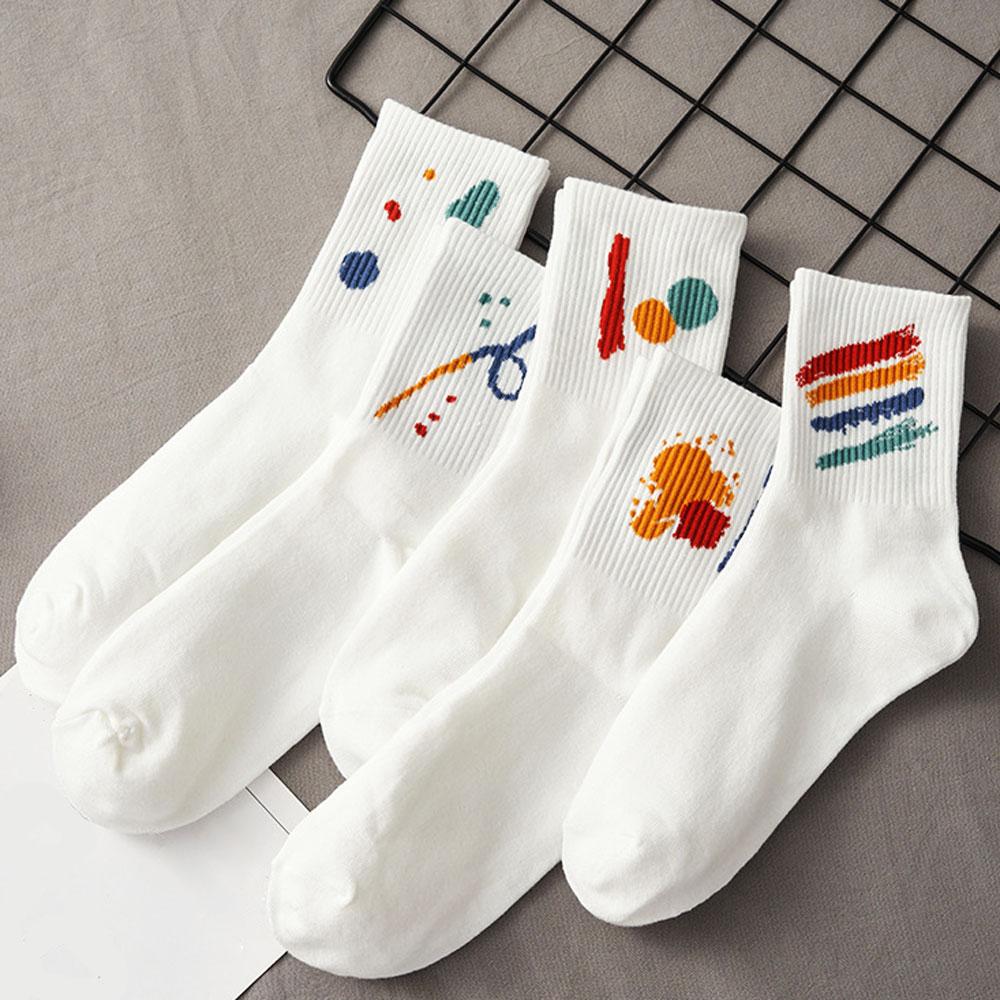 Pairs Men's Solid Color Casual Crew Socks