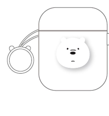 We Bare Bears Collection Earphone Protective Case for Airpods(Ice Bear)