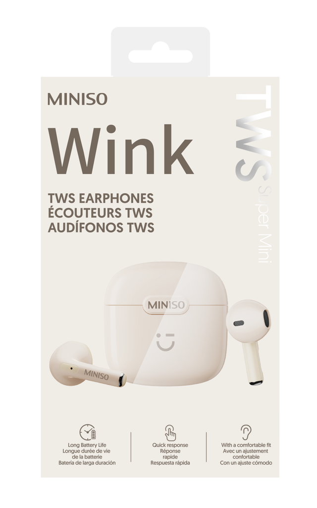 Wink Series TWS Earphones  Model: W66 (Off White)